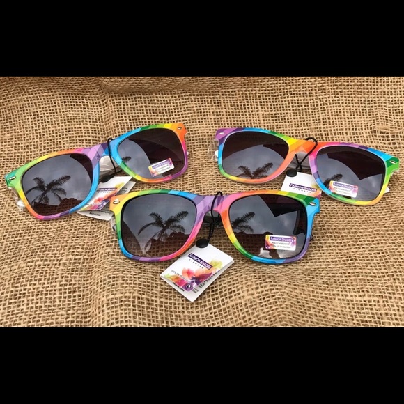 (3 Pairs) Rainbow Gay Pride LGBT Party Sunglasses - Picture 1 of 5